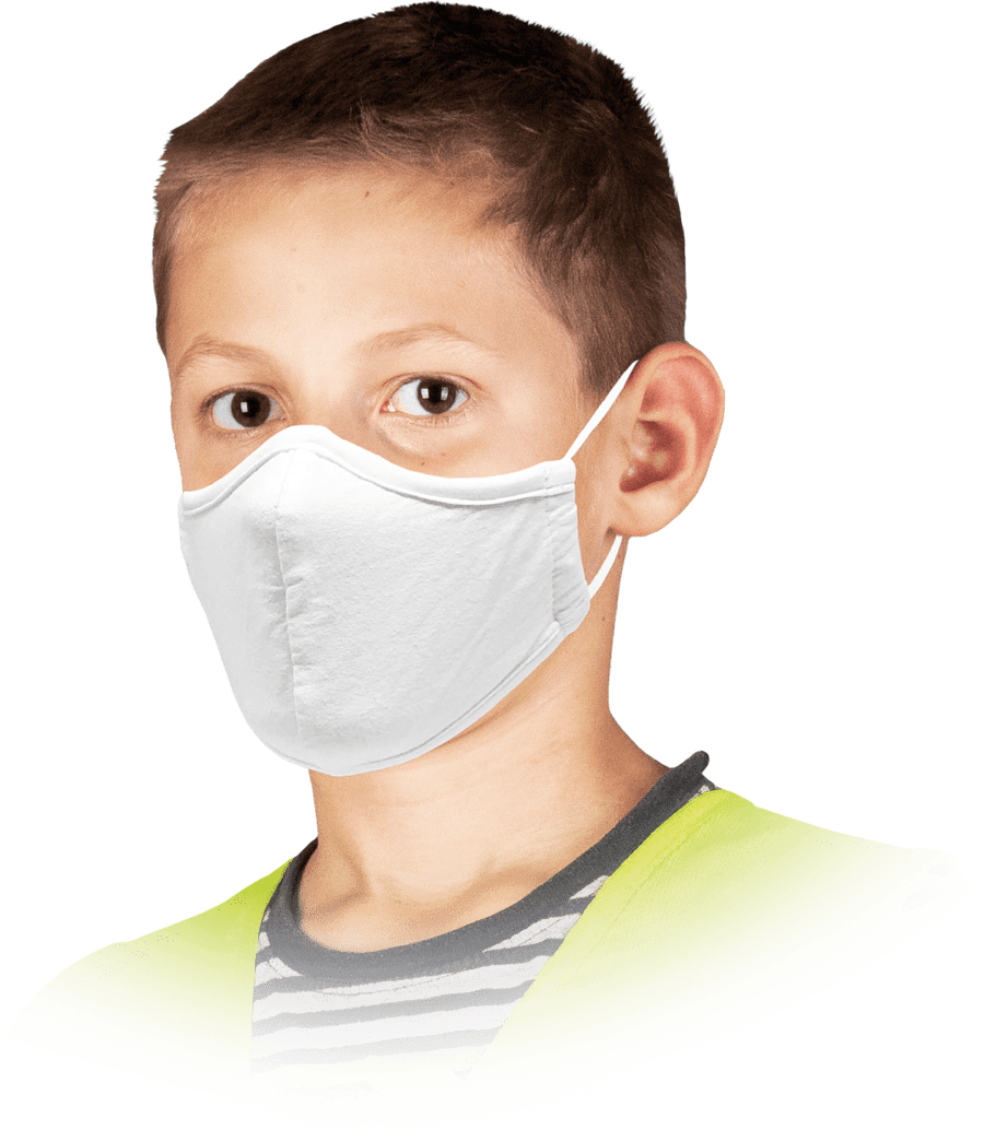 Detské hygienické rúško bavlnené trojvrstvové SAFER WHITE 10ks