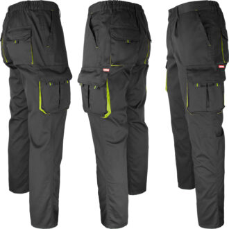 Pracovné nohavice s elastanom MANNLAND BLACK YELLOW