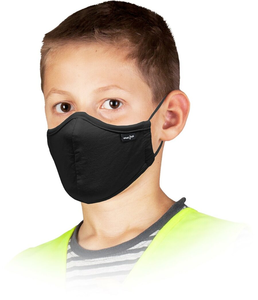 Detské hygienické rúško bavlnené trojvrstvové SAFER BLACK 10ks