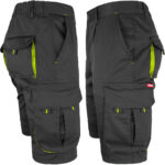 Dámske montérkové kraťasy s elastanom FRAULAND BLACK YELLOW Dámske montérkové kraťasy s elastanom FRAULAND BLACK YELLOW