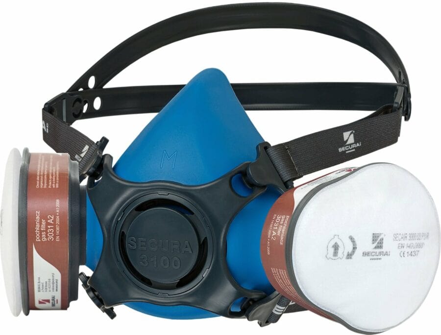 Set polomaska s filtrami A2 P3 R SECURA 3100 CHEMIK