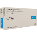 Diagnostické latexové rukavice 100ks MERCATOR Santex® púdrované s textúrou Diagnostické latexové rukavice 100ks MERCATOR Santex® púdrované s textúrou
